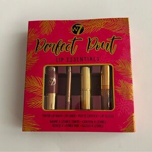 New W7 Perfect Pout Lip Essentials 4 Piece Set